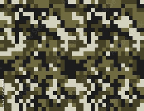 Fototapeta Naklejka Na Ścianę i Meble -  Abstraction pixel pattern camouflage, military shape texture, disguise.