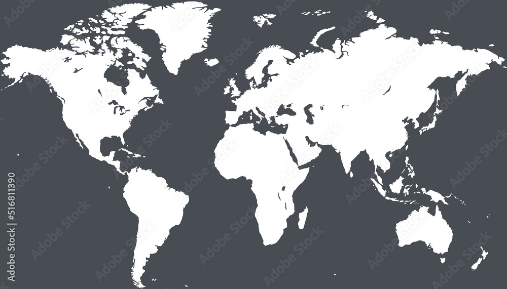 Naklejka premium World map. Color vector modern. Silhouette map. 