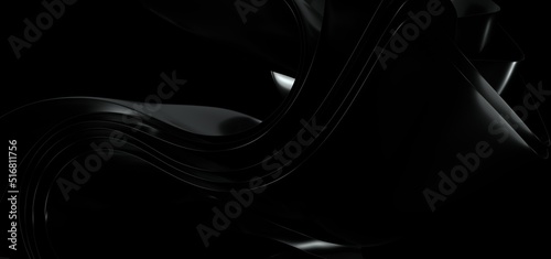 Abstract black wave paper c...