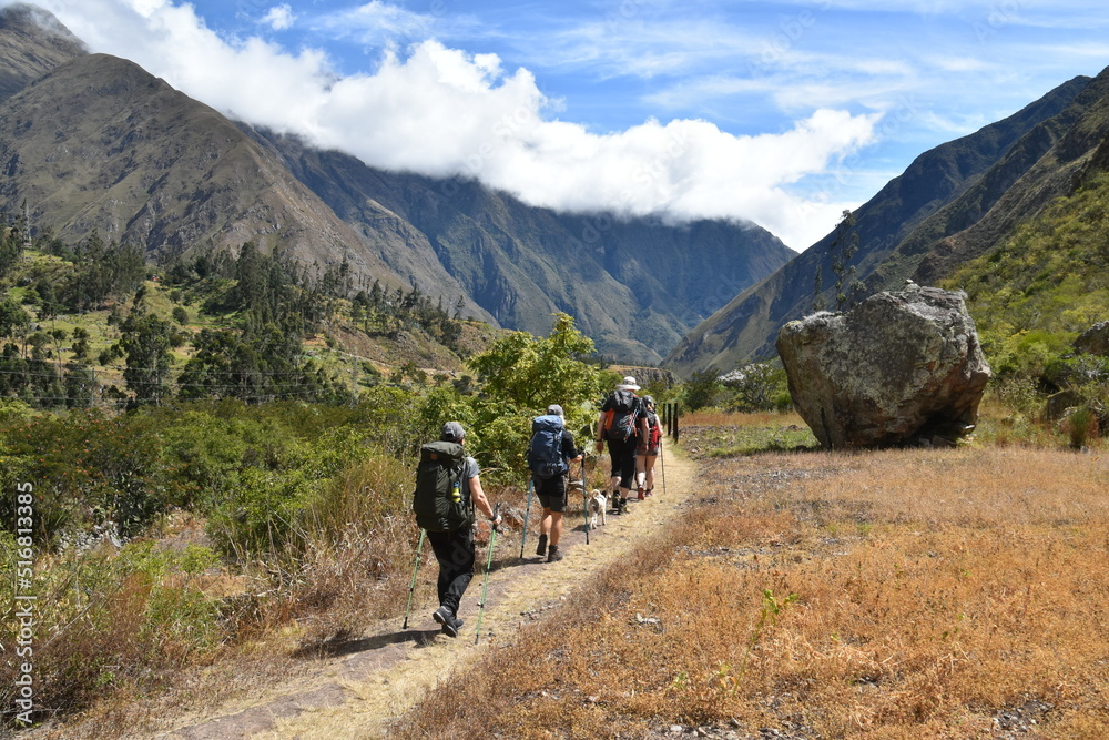 The dramatic landscapes of the Andes Mountains and cloud forests around the hiking path on the Inca Trail in Peru The dramatic landscapes of the Andes Mountains and cloud forests around the hiking path on the Inca Trail in Peru
