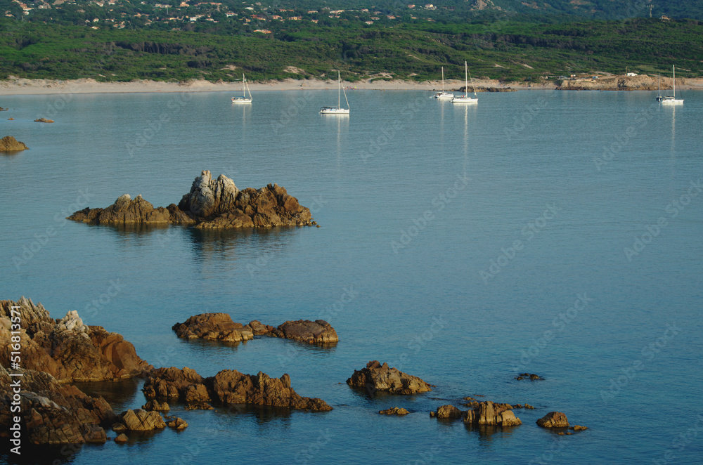 Sea and rocks at Lu Pultiddolu bay, Sardinia, italy