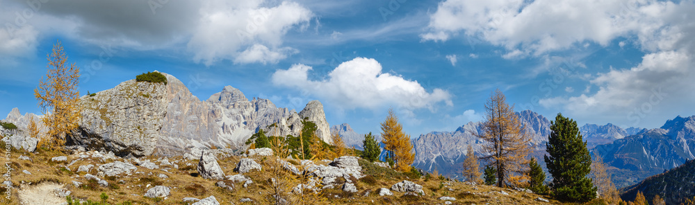 Autumn Dolomites mountain rocky view, Sudtirol, Italy Autumn Dolomites mountain rocky view, Sudtirol, Italy