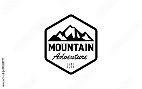Mountain adventure illustration, outdoor adventure . Vector graphic