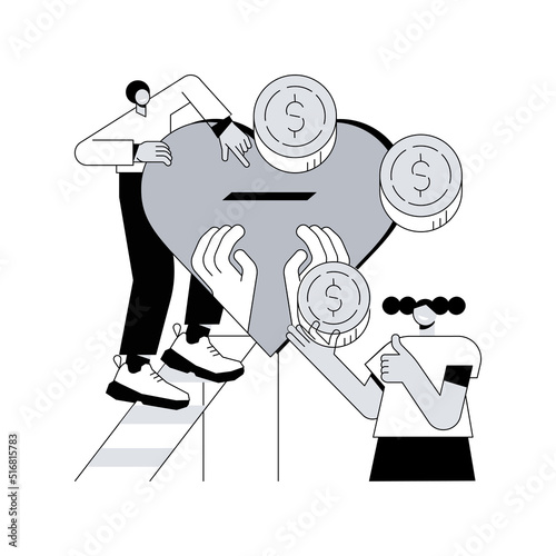 Philanthropy abstract concept vector illustration. Private initiative, generosity, donation fund, monetary gift, financial support, solving public problem, social philanthropy abstract metaphor.