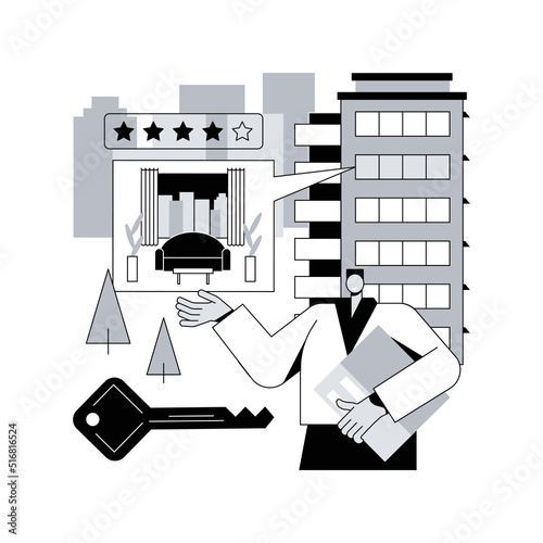Condominium abstract concept vector illustration. Private residence in a building complex, condominium management, landlord owned household, multistorey house appartment abstract metaphor.