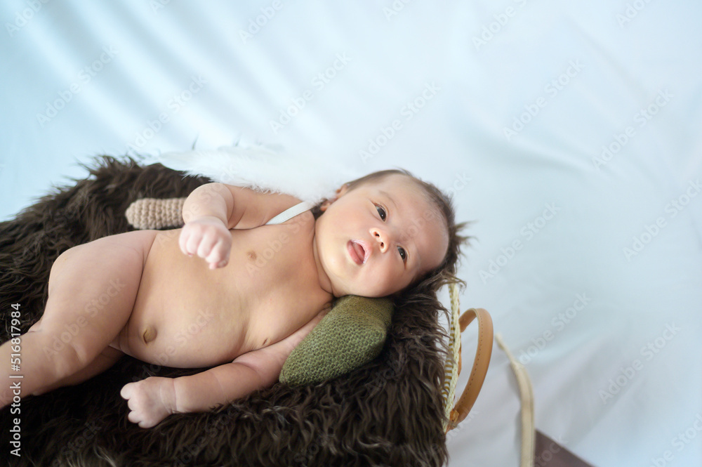 Portrait of Cute new born baby. Portrait of Cute new born baby.