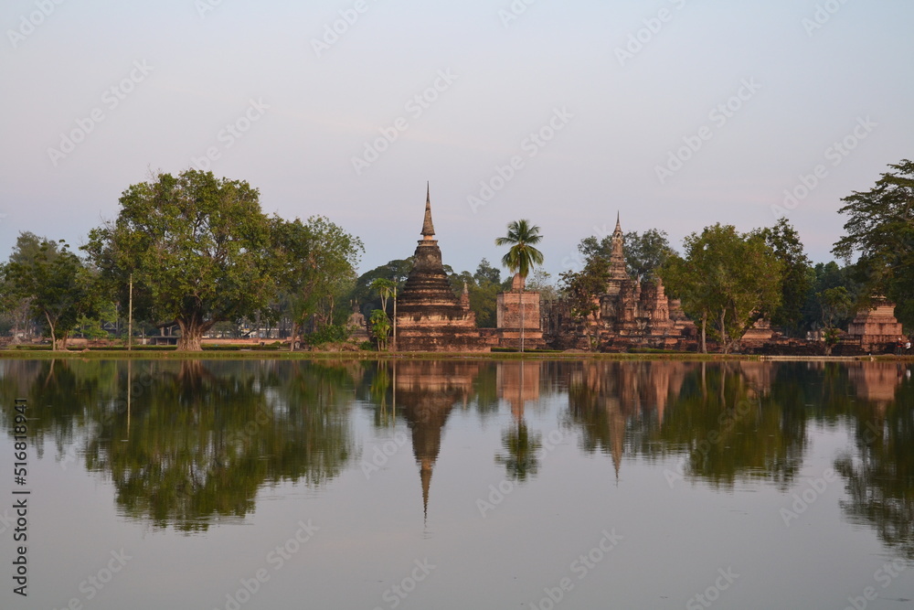 sukhothai Buddha Temple asia achitecture lake travel  tourism