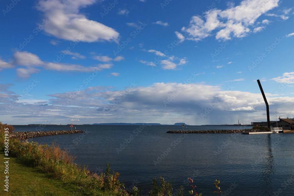 Spectacular lookout into Lake Superior - Thunder Bay Marina, Ontario, Canada