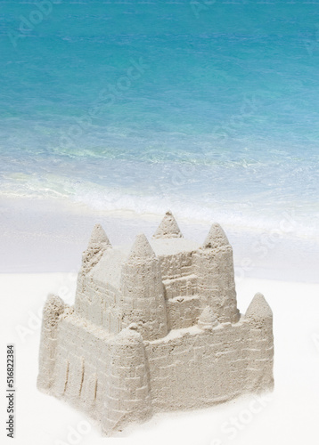 Wallpaper Mural Sand castle on white sand beach Torontodigital.ca