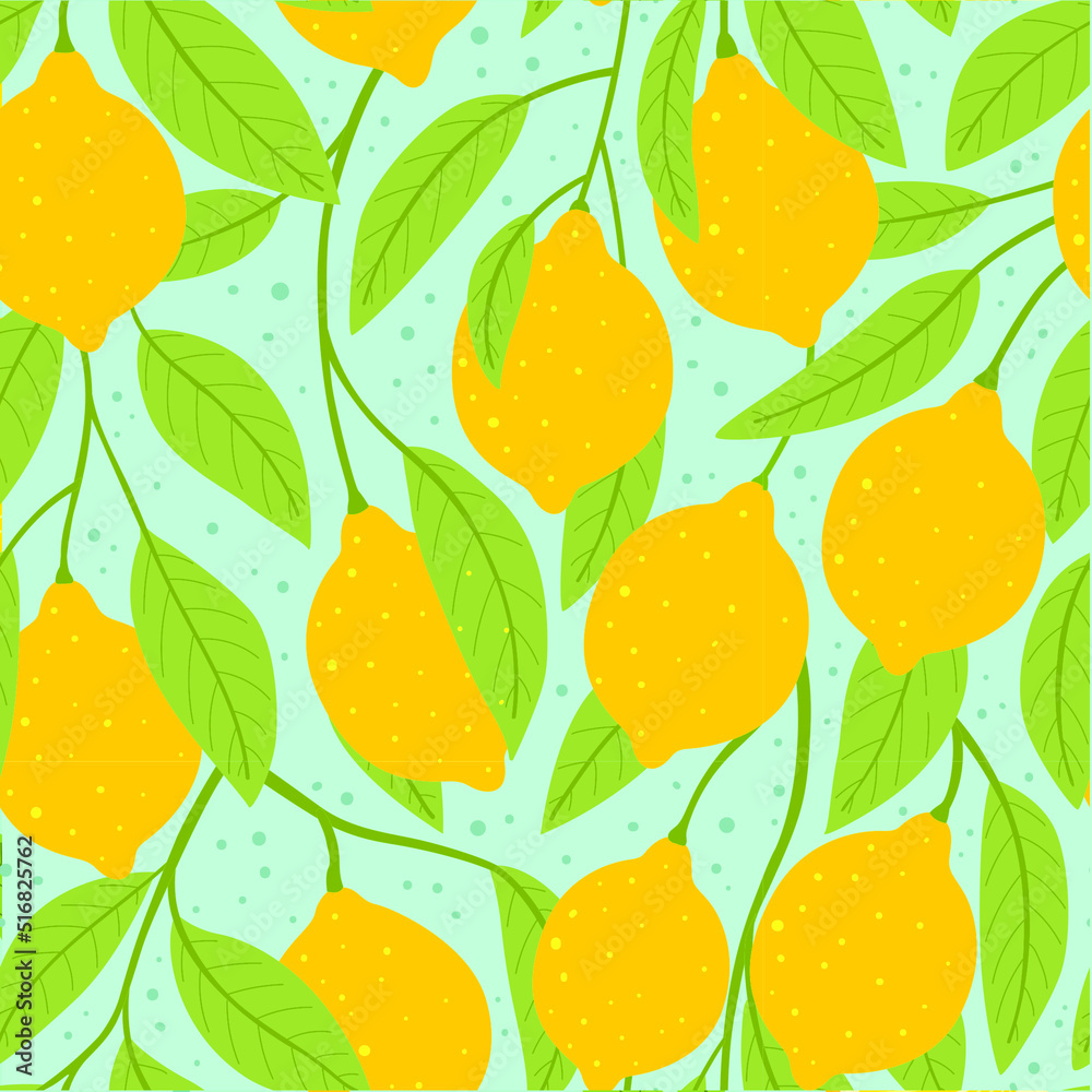 Hand-drew lemon pattern Hand-drew lemon pattern