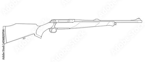 Firearms line art style, Shooting gun, Weapon illustration, Vector Line, Gun illustration, Modern Gun, Military concept, Pistol line art for training
