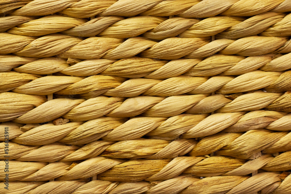 Wicker basket, straw basket background