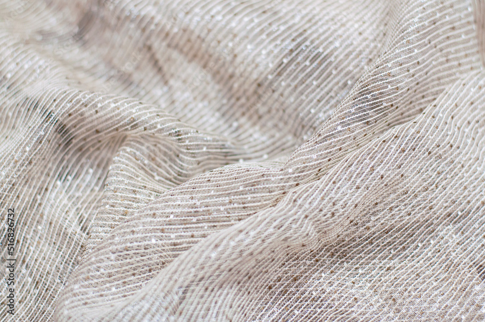 Natural Gauze fabric. Wrinkled gray fabric background. Closeup Natural Gauze fabric. Wrinkled gray fabric background. Closeup