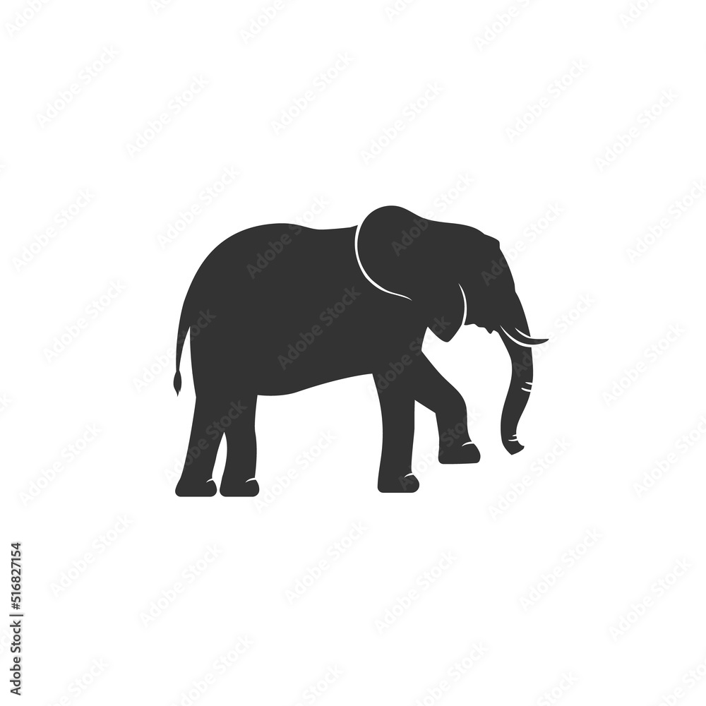 Elephant icon vector sign symbol in flat style
