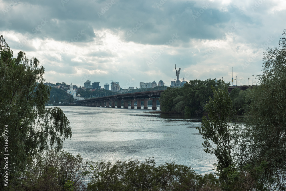 Panorama of Kyiv from the observation deck. Ukraine