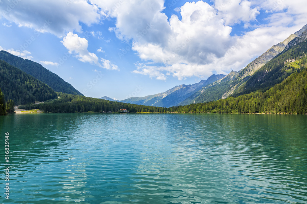 Lake antholz, a beautiful lake in South Tyrol
