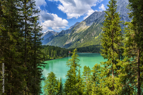 Lake antholz, a beautiful lake in South Tyrol
