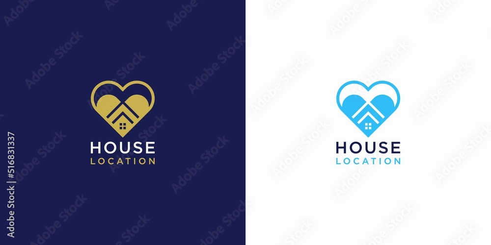 Minimalist luxury love house logo Minimalist luxury love house logo