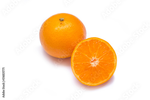 tangerines lie on a white background