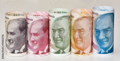Fototapeta Naklejka Na Ścianę i Meble -  various banknotes. Turkish lira banknotes.