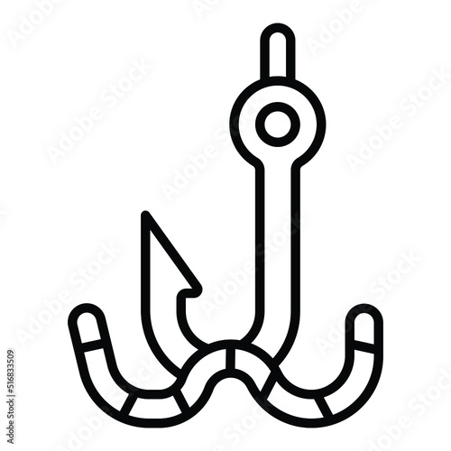 Bait Fishing Icon Style