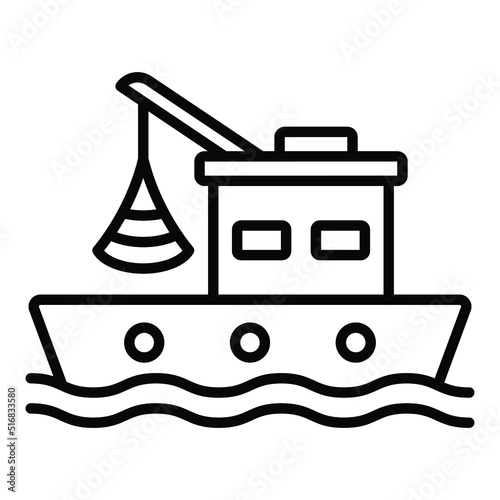 Boat Fishing Icon Style