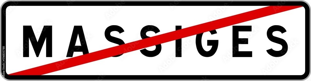 Panneau sortie ville agglomération Massiges / Town exit sign Massiges Panneau sortie ville agglomération Massiges / Town exit sign Massiges