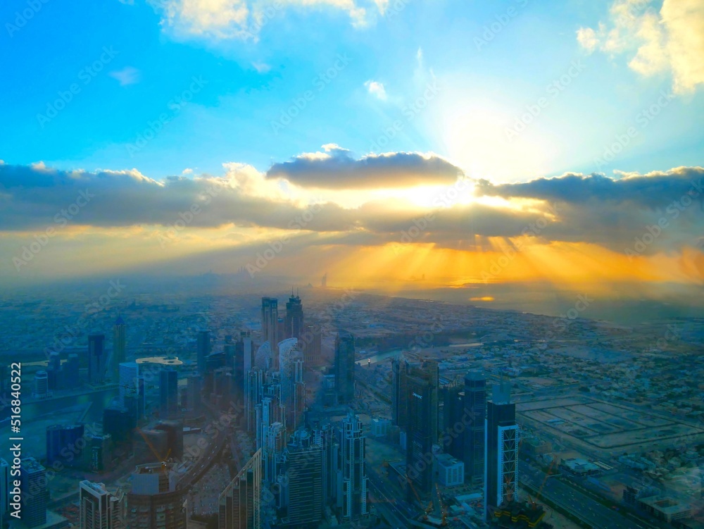 Sunset from Dubai Burj Khalifa 