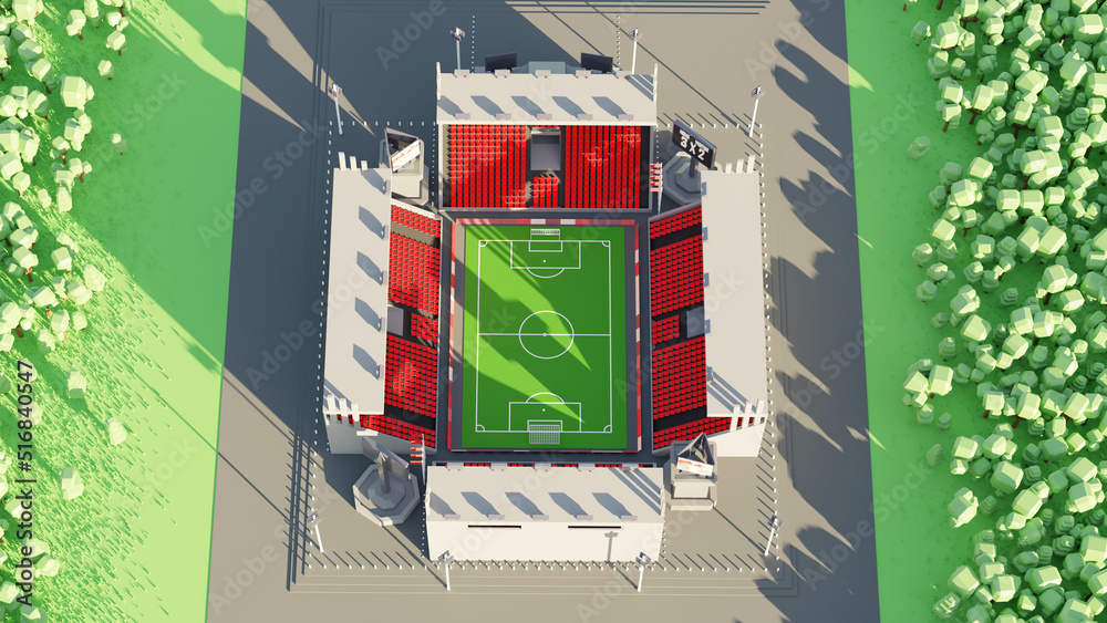 Stadium empty aerial view