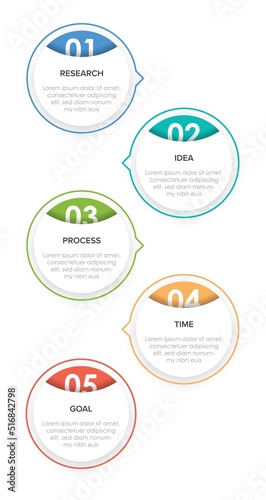 Vertical infographic design with icons and 5 options or steps. Thin line. Infographics business concept. Can be used for info graphics, flow charts, presentations, mobile web sites, printed materials.