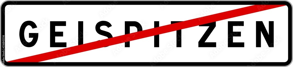 Panneau sortie ville agglomération Geispitzen / Town exit sign Geispitzen