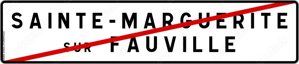 Panneau sortie ville agglomération Sainte-Marguerite-sur-Fauville / Town exit sign Sainte-Marguerite-sur-Fauville Panneau sortie ville agglomération Sainte-Marguerite-sur-Fauville / Town exit sign Sainte-Marguerite-sur-Fauville