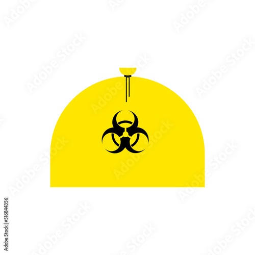 Illustration of a yellow biohazard garbage.