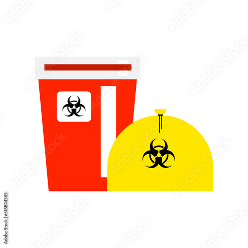 Illustration of a the biohazard waste garbage.