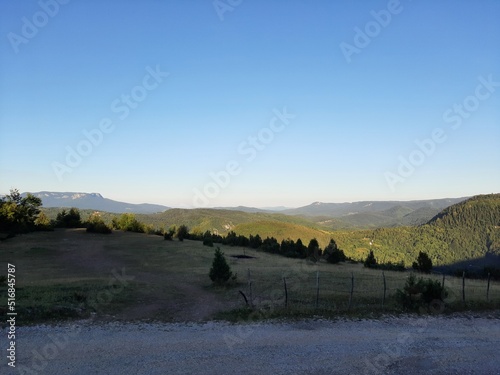 Landscape of mountain Trebevic and Jahorina in sunset, Bosnia and Herzegovina
