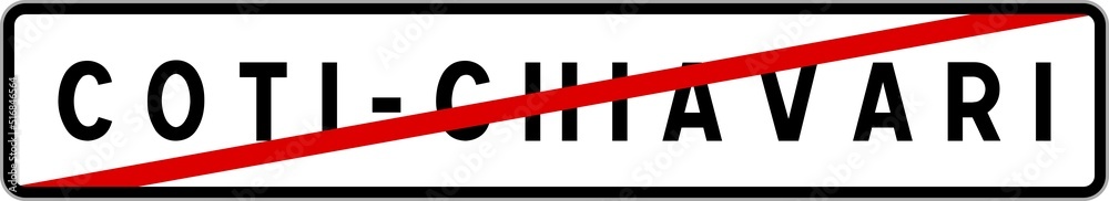 Panneau sortie ville agglomération Coti-Chiavari / Town exit sign Coti-Chiavari