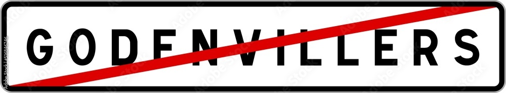 Panneau sortie ville agglomération Godenvillers / Town exit sign Godenvillers Panneau sortie ville agglomération Godenvillers / Town exit sign Godenvillers