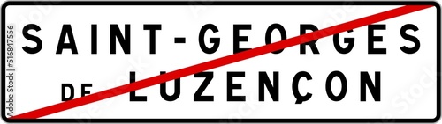 Panneau sortie ville agglomération Saint-Georges-de-Luzençon / Town exit sign Saint-Georges-de-Luzençon