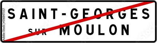 Panneau sortie ville agglomération Saint-Georges-sur-Moulon / Town exit sign Saint-Georges-sur-Moulon