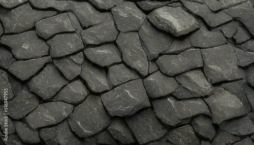 Fototapeta Naklejka Na Ścianę i Meble -  Texture of slate stone. Dark stone. Slate. 3d illustration.