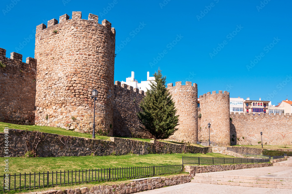 Medieval walls of Plasencia, Extremadura, Spain. High quality photo.