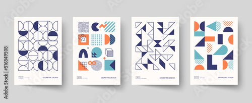 Trendy covers design. Minimal geometric shapes compositions.
