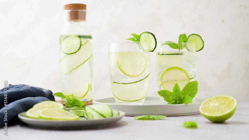 Water flavored with lemon, cucumber and lemongrass leaves. Water flavored with lemon, cucumber and lemongrass leaves.
