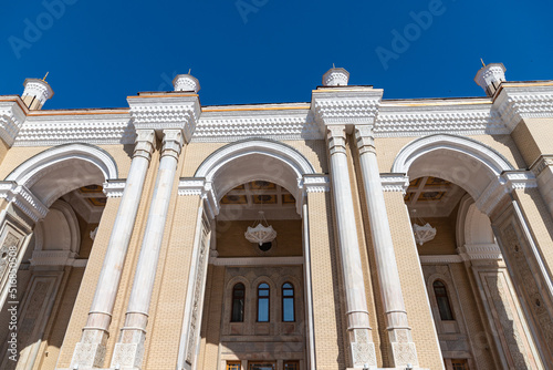 TASHKENT, UZBEKISTAN - JUNE 08, 2022: The Navoi Theatre, also known as the Bolshoi Opera and Ballet Theatre in Tashkent. The building of the theater was built in 1942-1947 photo