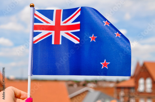 The national flag of Australia close up union jack and stars