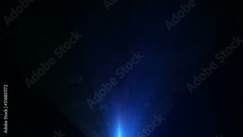 Colorfully glowing light from the projector
