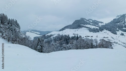 Wallpaper Mural Timelapse, winter mountain landscape in the Swiss Alps. Oberiberg, canton of Schwyz in Switzerland. Torontodigital.ca