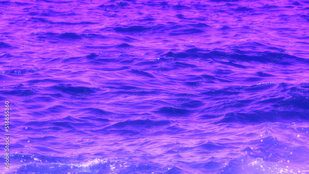 Sea water texture. Deep violet abstract background. Purple waves surface