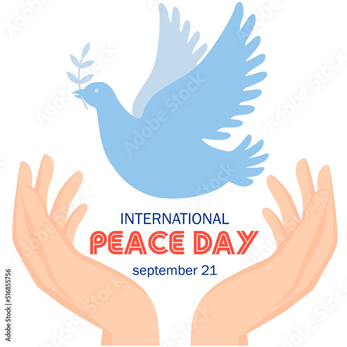 Flat style vector design for World Peace Day 21 September.