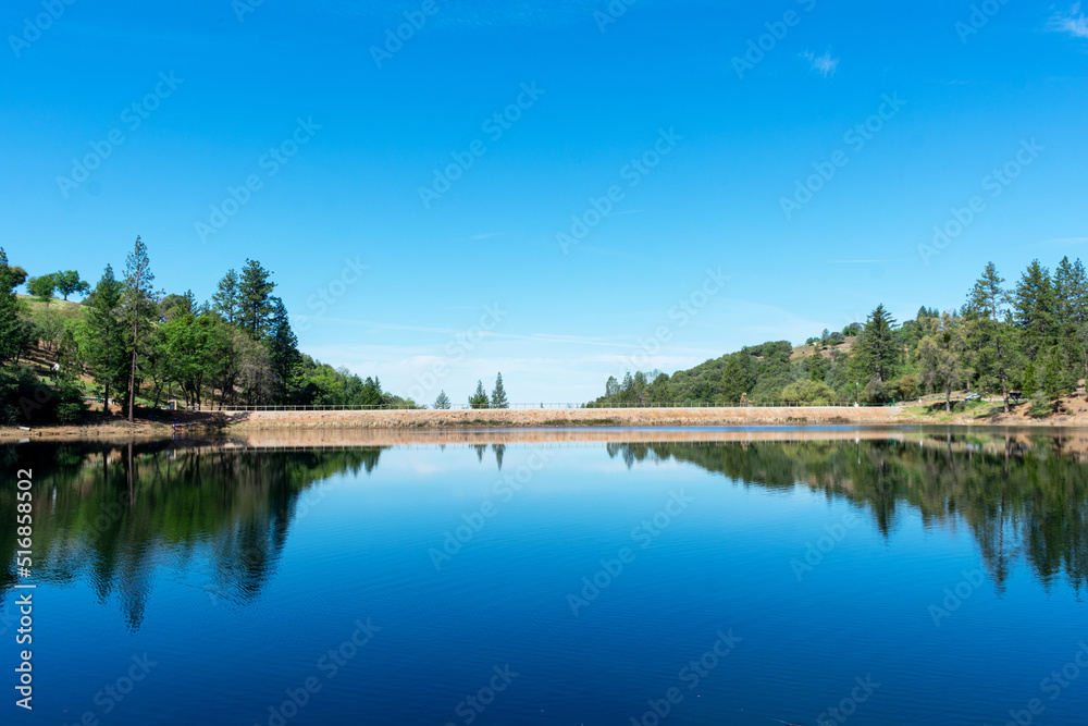 Scenic view of Lake Tabeaud Dam on South Fork Jackson Creek Scenic view of Lake Tabeaud Dam on South Fork Jackson Creek